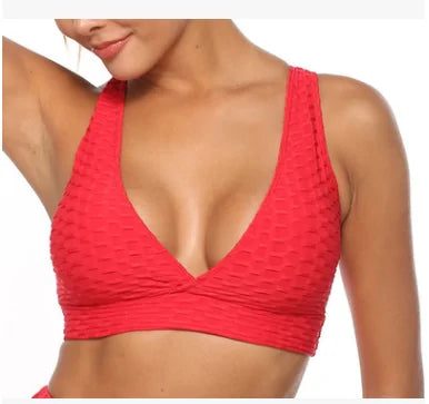 Women Fitness Deep V-neck Backless Breathable Bra