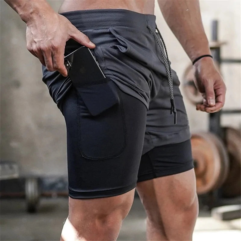 2024 Summer 2-in-1 Men's Gym Fitness Running Shorts