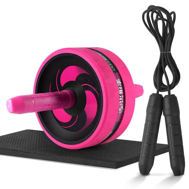 2-in-1 Ab Roller and Jump Rope Set with Mat.