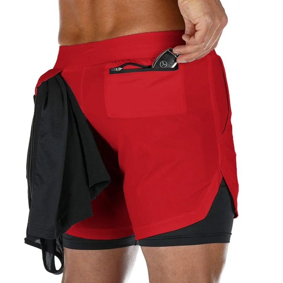 2024 Summer 2-in-1 Men's Gym Fitness Running Shorts