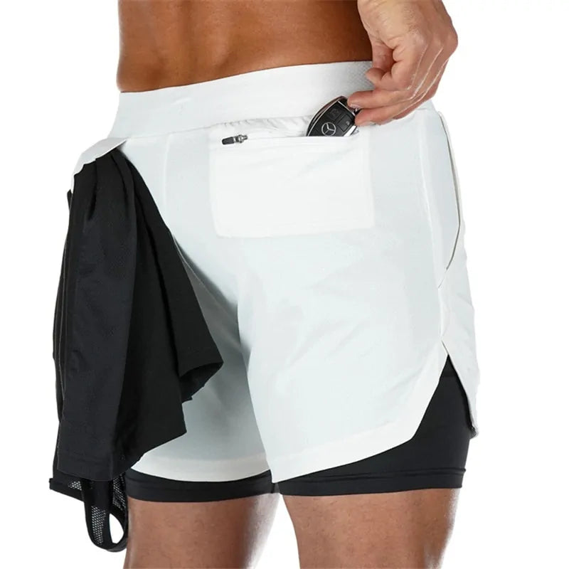 2024 Summer 2-in-1 Men's Gym Fitness Running Shorts