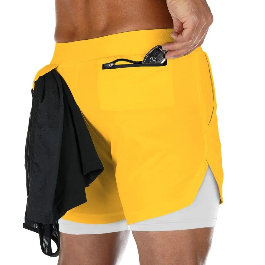 2024 Summer 2-in-1 Men's Gym Fitness Running Shorts