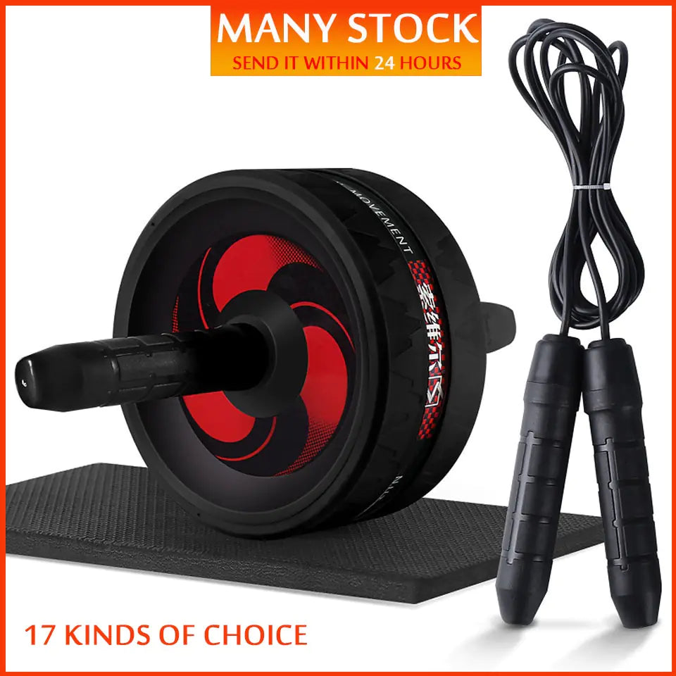 2-in-1 Ab Roller and Jump Rope Set with Mat.