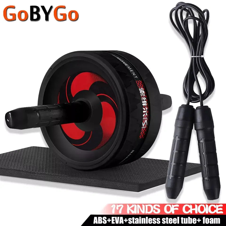 2-in-1 Ab Roller and Jump Rope Set with Mat.