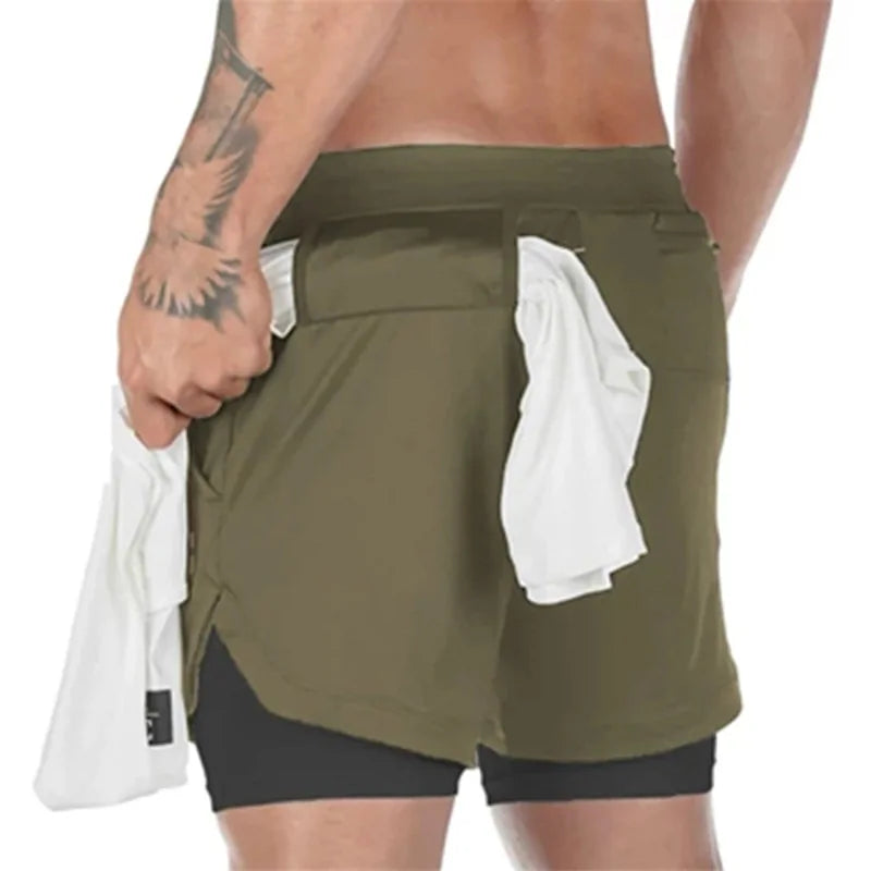 2024 Summer 2-in-1 Men's Gym Fitness Running Shorts