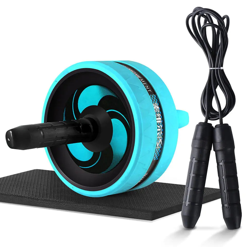 2-in-1 Ab Roller and Jump Rope Set with Mat.